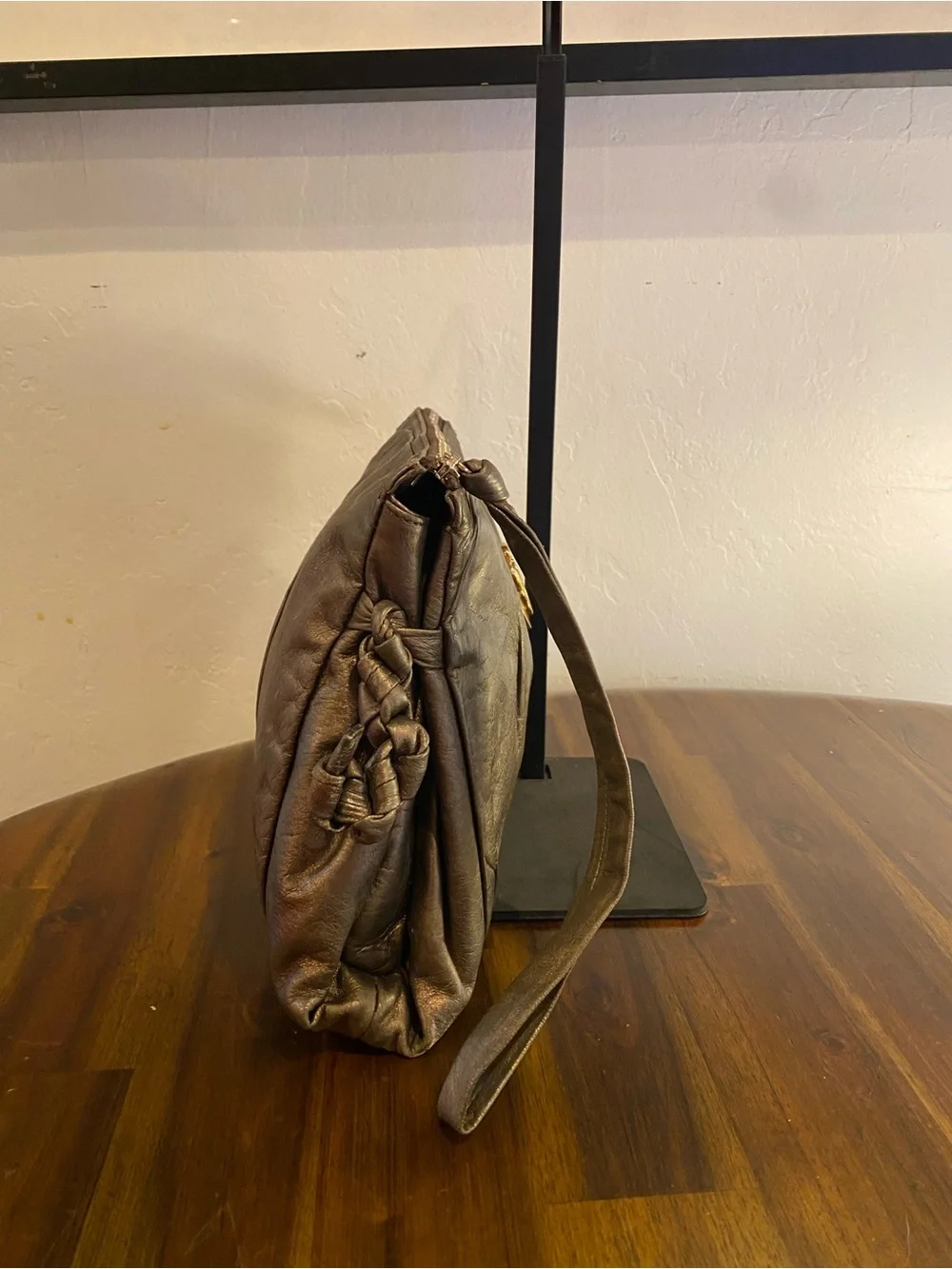 Gucci Hysteria Metallic Bronze Leather Wristlet Clutch